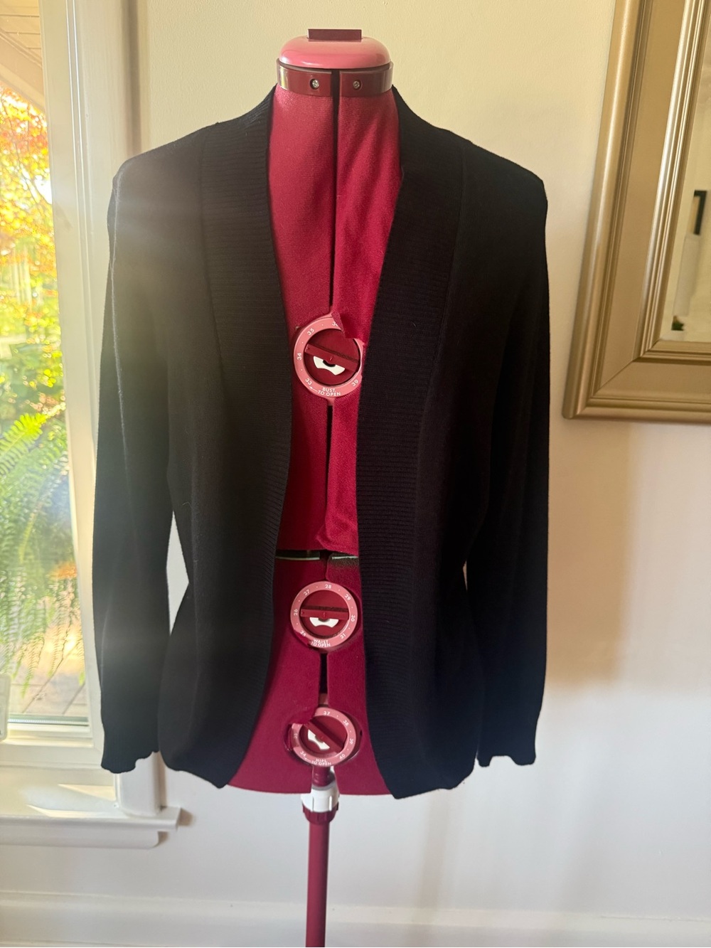 OPEN FRONT BLACK CARDIGAN